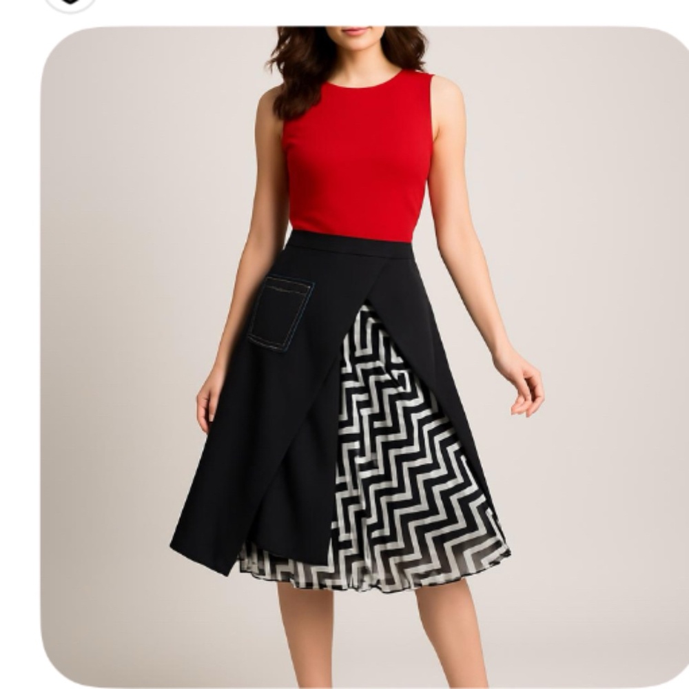 Mix media skirt